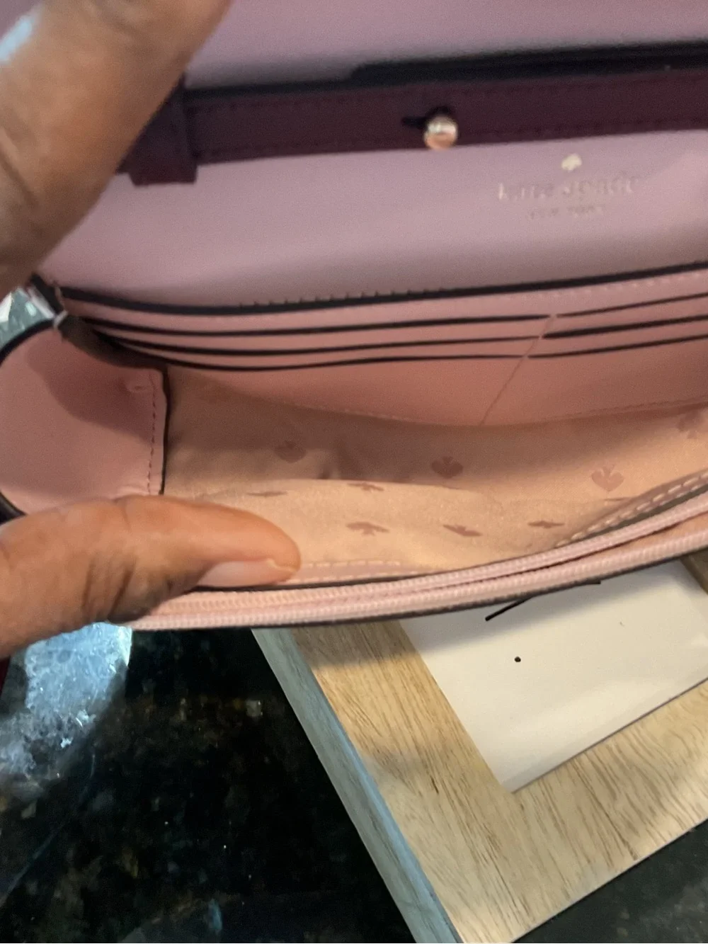 kate spade Burgundy Patterned Crossbody with Chain and Leather Strap